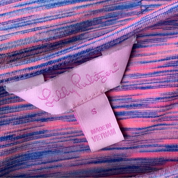 Lilly Pulitzer Fit and Flare Dress Cove Flamingo Pink Space Tie Dye. Size Small - Picture 8 of 8